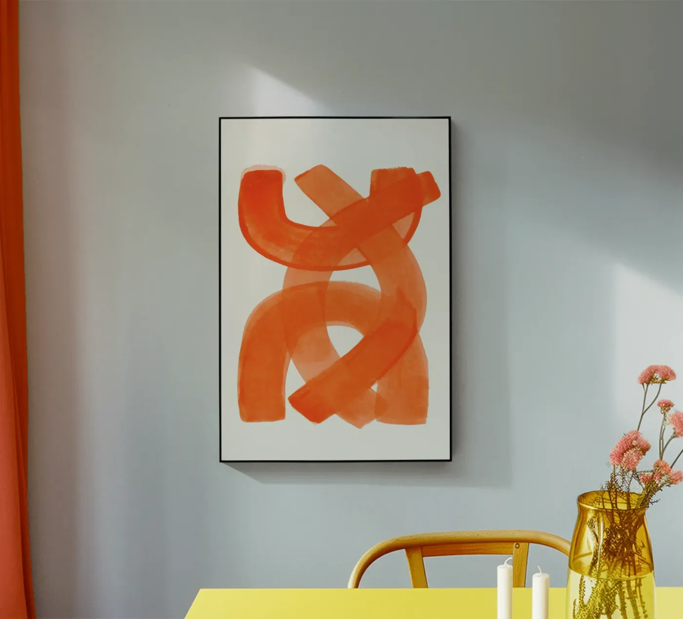 Orange Brush Stroke acryl van EnShape