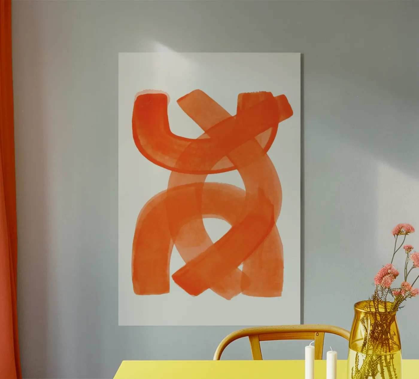 Orange Brush Stroke acryl van EnShape