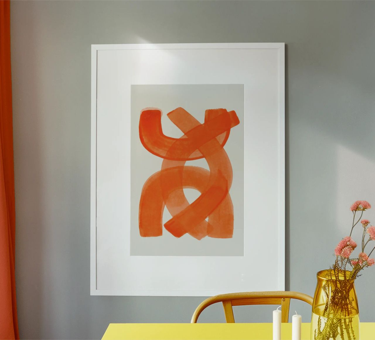 Orange Brush Stroke Poster von EnShape