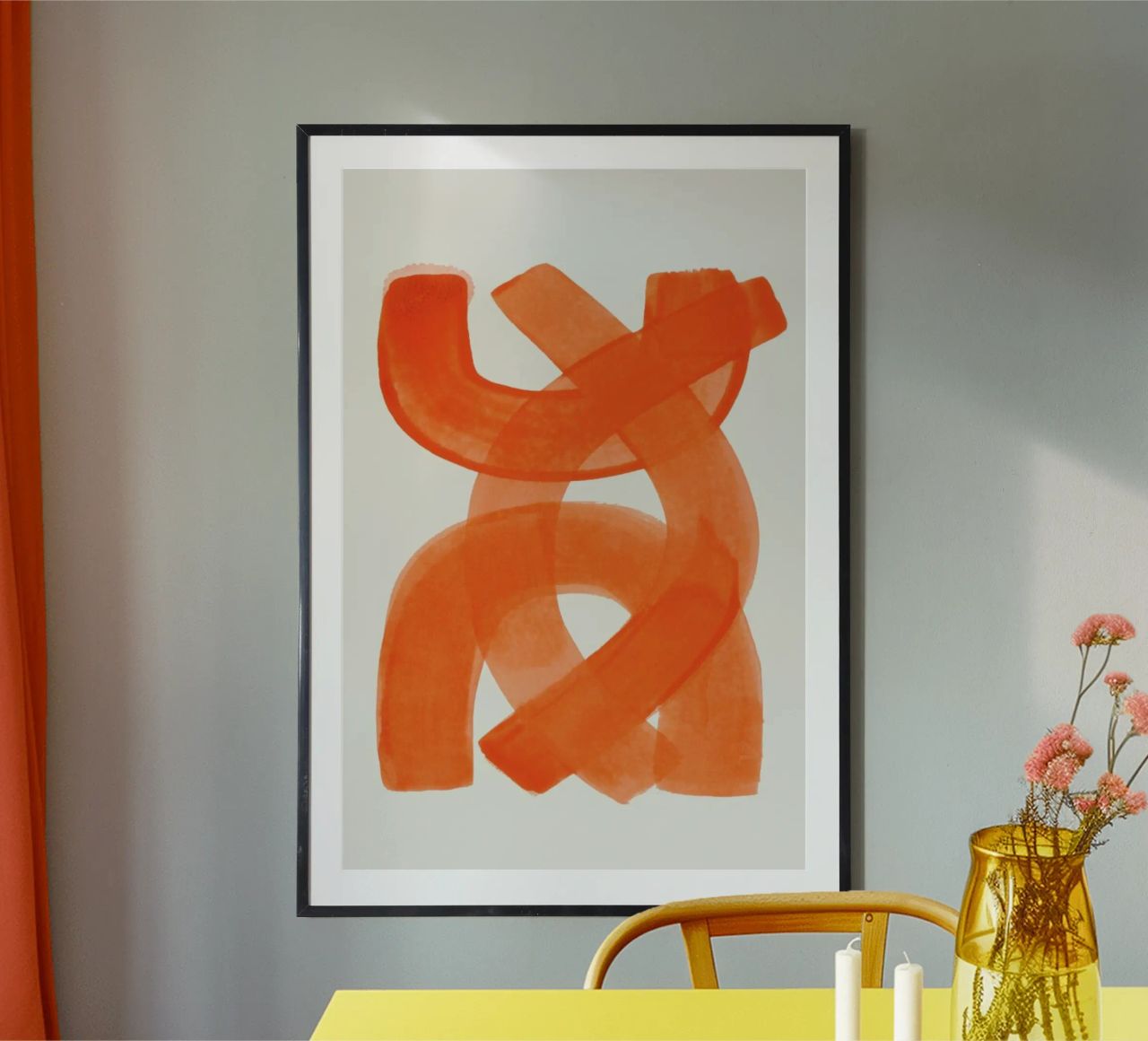 Orange Brush Stroke Poster von EnShape