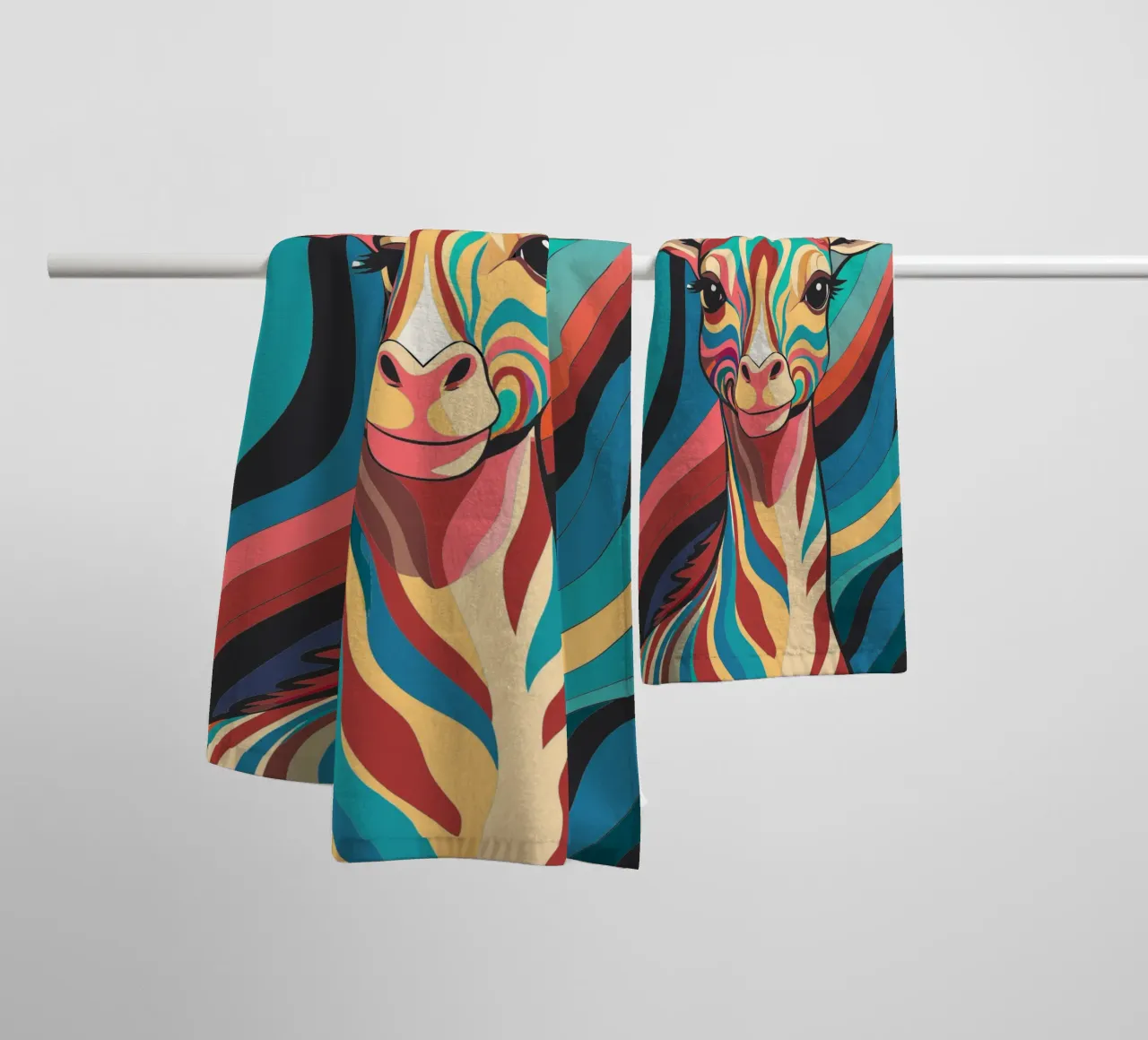 giraffe vector fullcolor towel by onelife