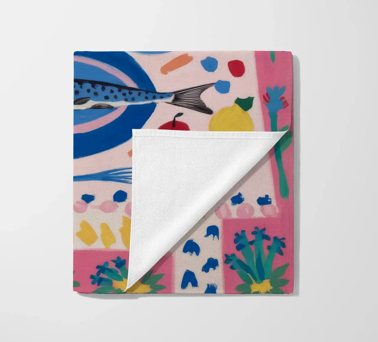 Fish Platter Stillness beach towel by Stone Decade