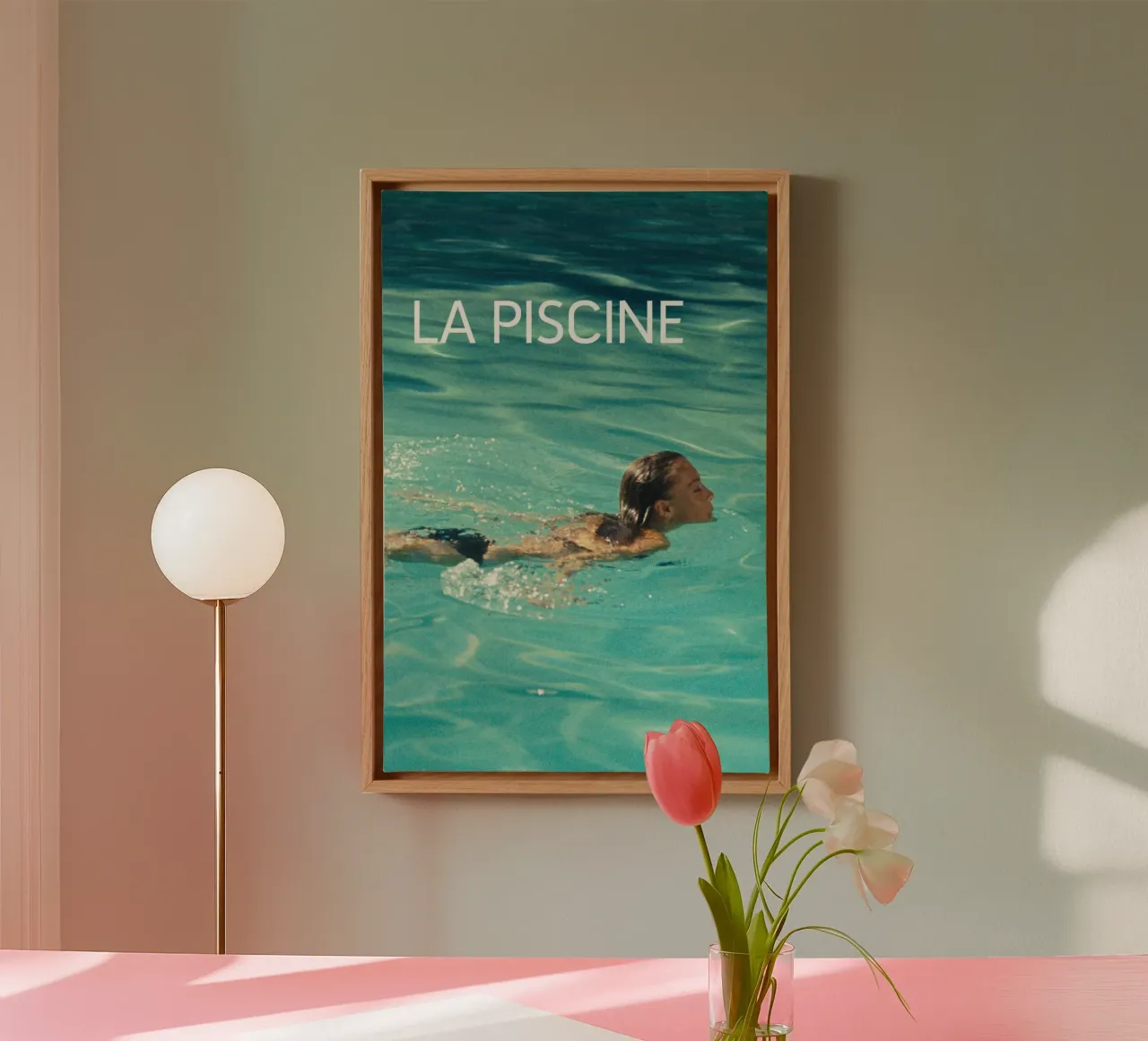 Nuotatore La Piscine tela con Cornice a cassetta da Queenshop