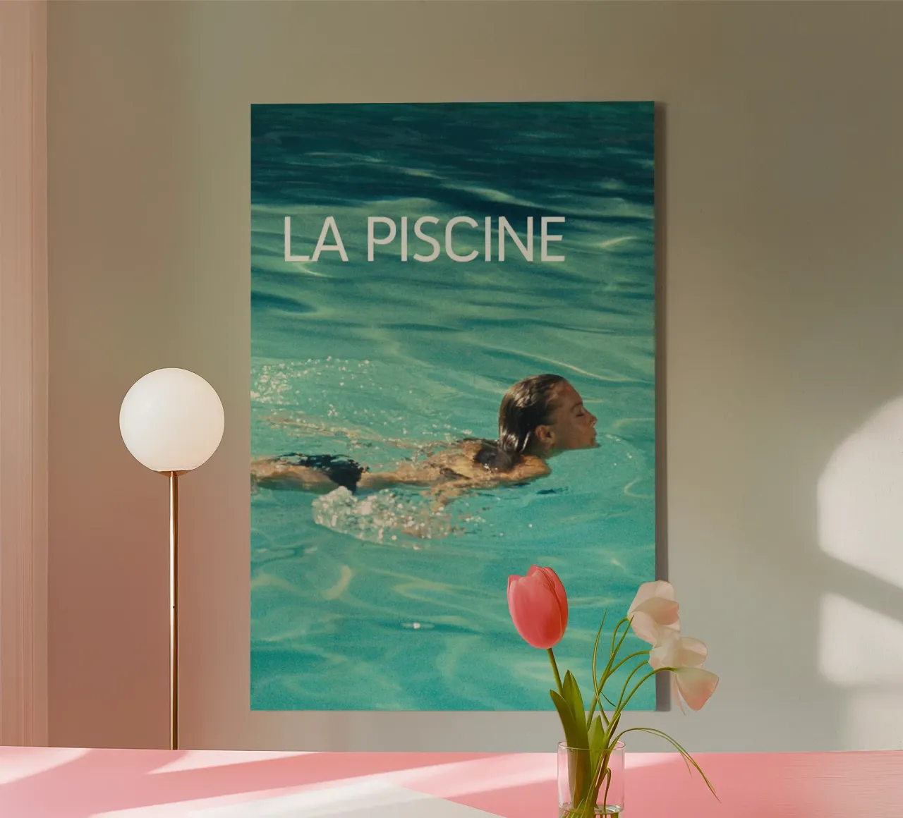 Nuotatore La Piscine tela con Cornice a cassetta da Queenshop