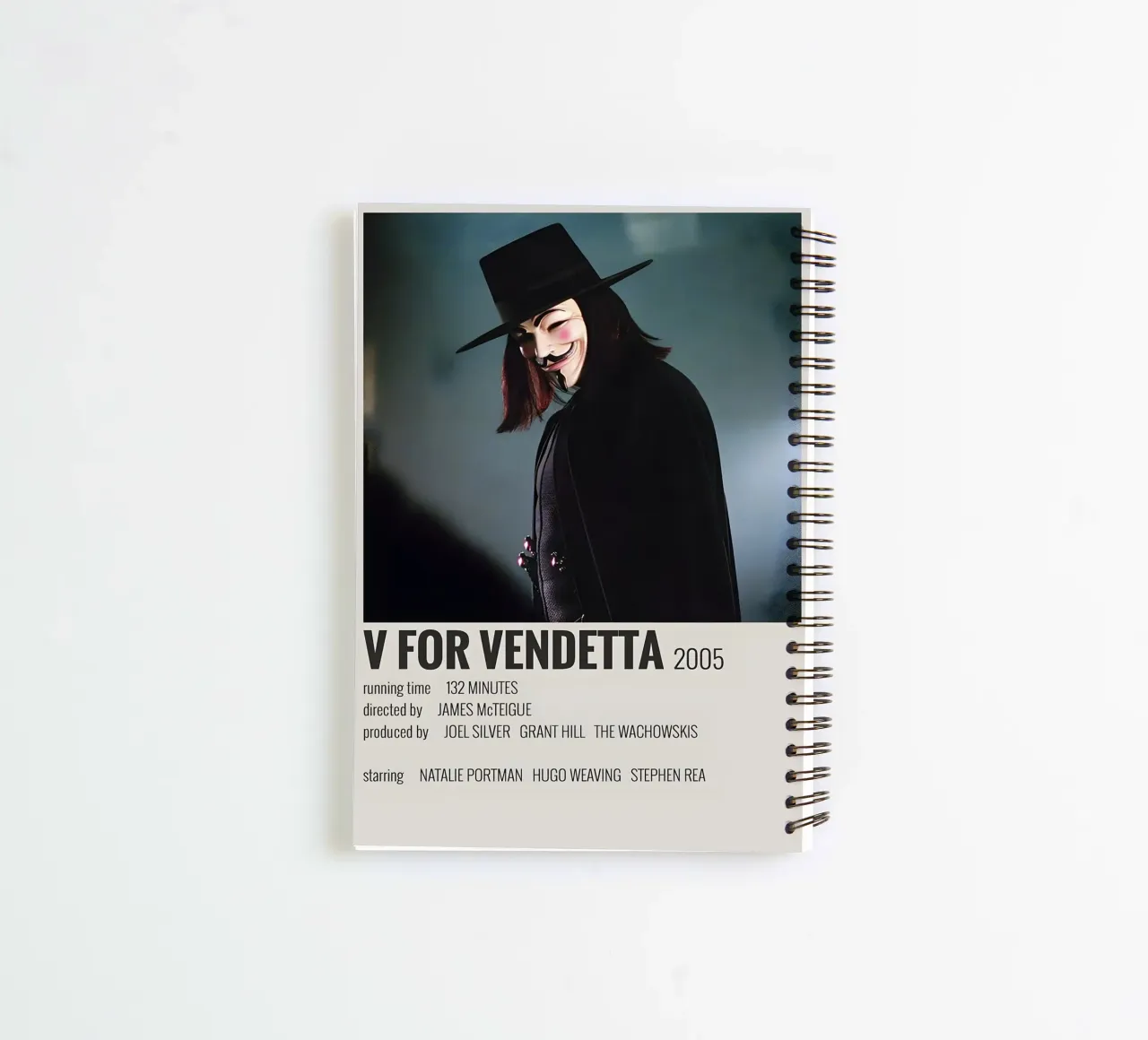 V FOR VENDETTA 2005 spiral notebook by MVFminimalist
