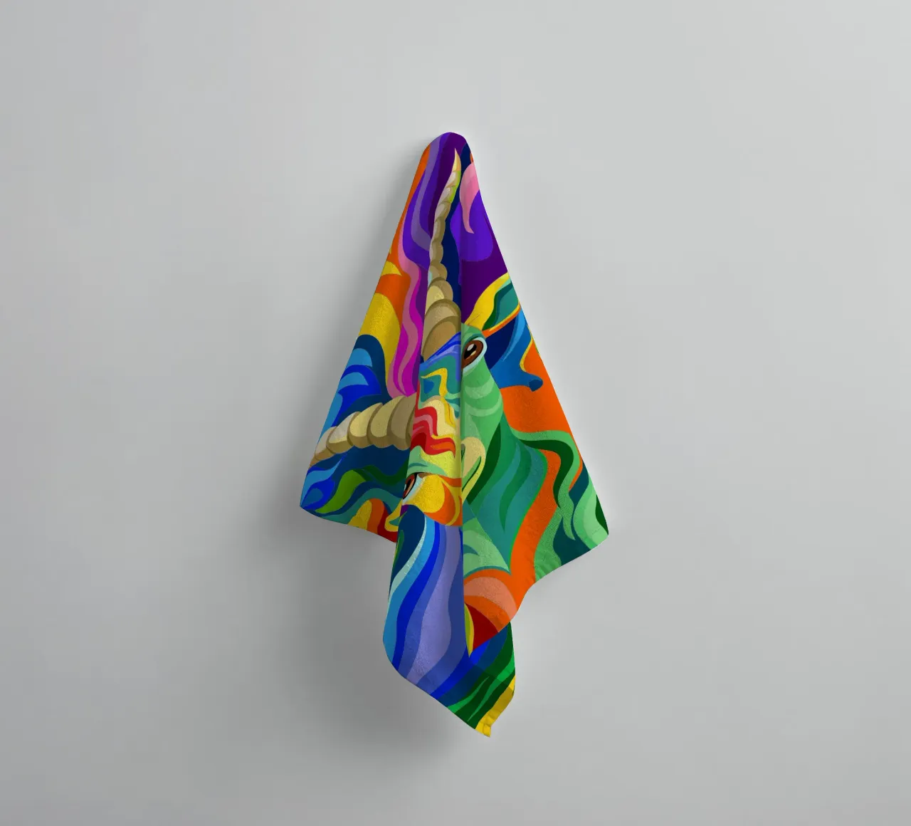 goat vector fullcolor towel by onelife