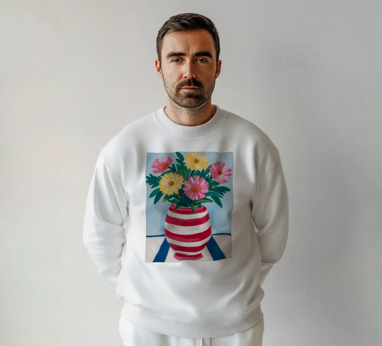 Vaso a righe rosse felpa da Muse Artworks