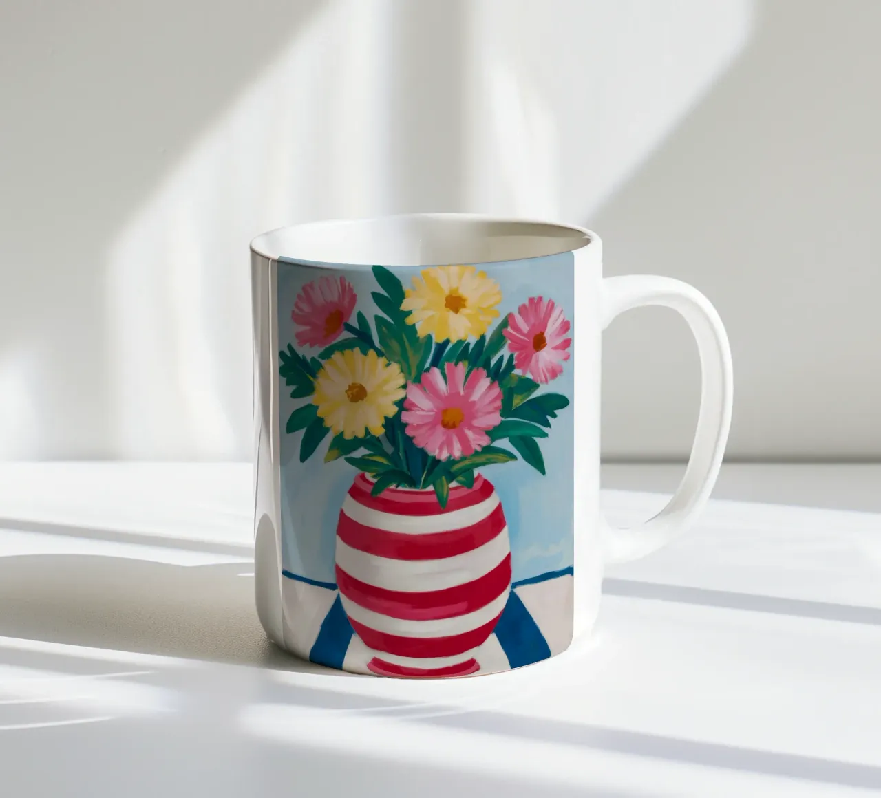 Vaso a righe rosse tazza in ceramica da Muse Artworks