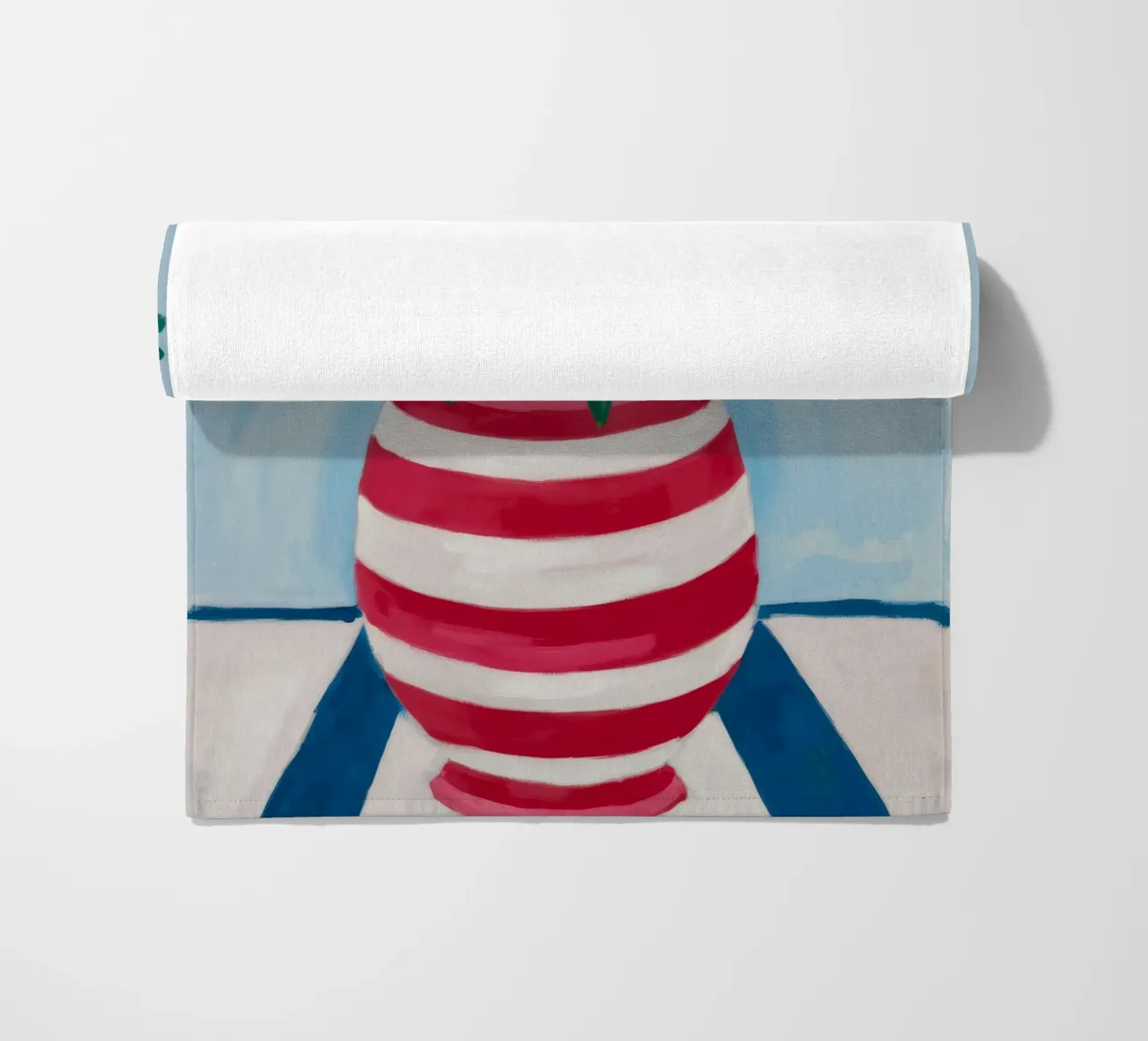 Vaso a righe rosse telo mare da Muse Artworks
