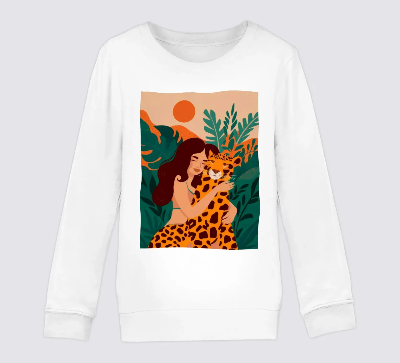 Jungle Giraffe Embrace kids sweatshirt by Peak Delusion