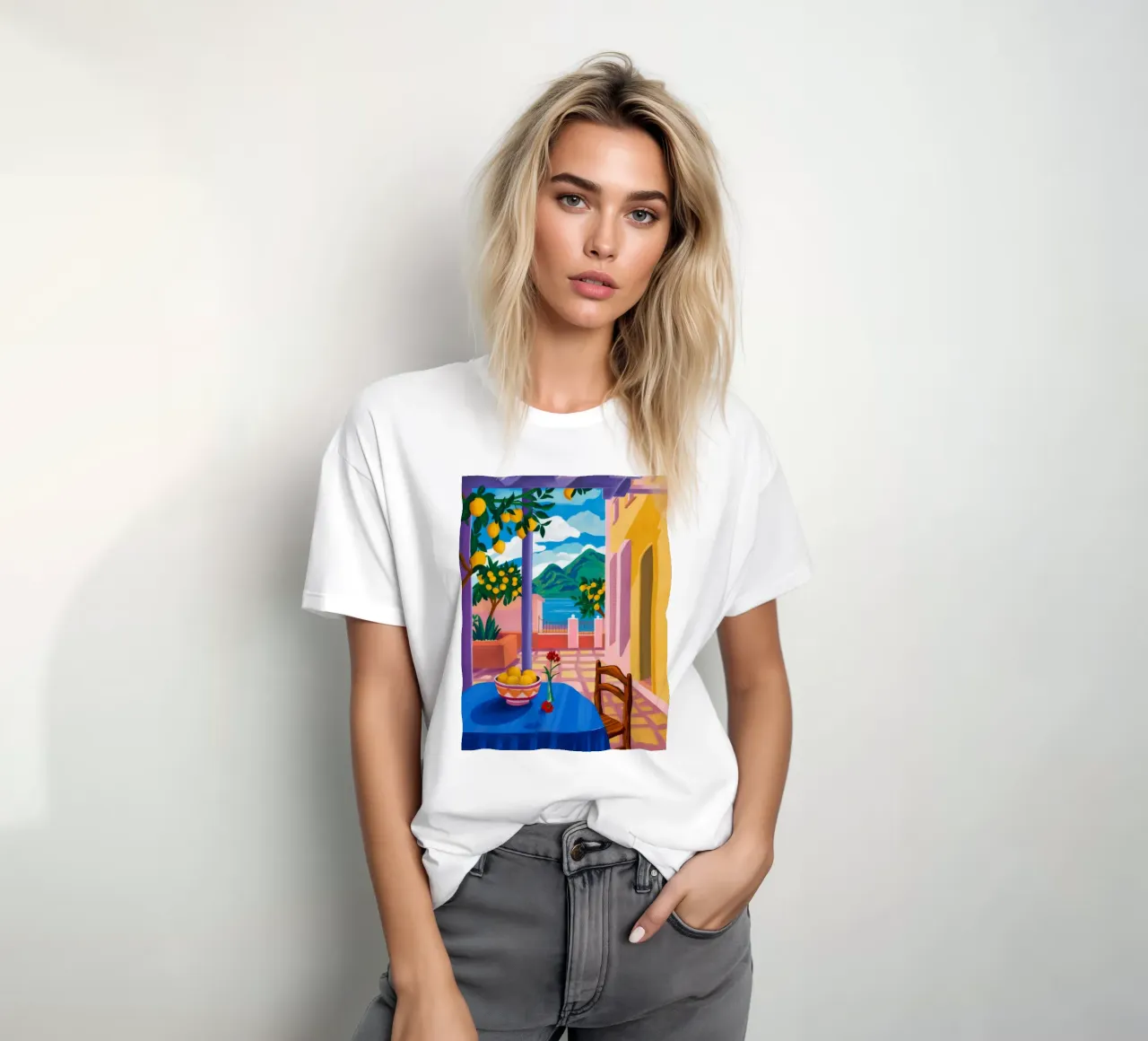 Blauer Tisch Zitronenbaum T-Shirt von FadeAura