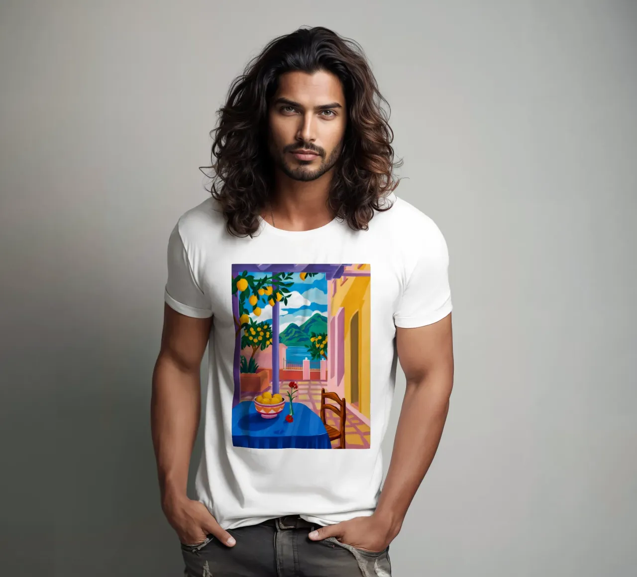 Blauer Tisch Zitronenbaum T-Shirt von FadeAura