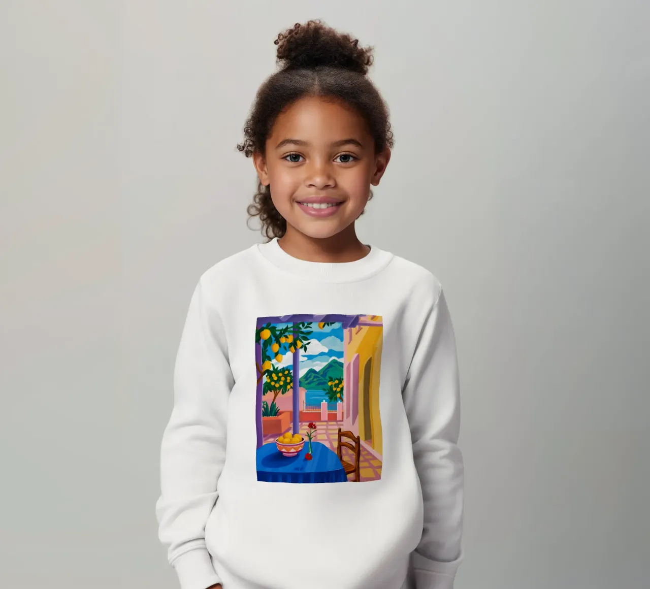 Blue Table Lemon Tree kids sweatshirt by FadeAura