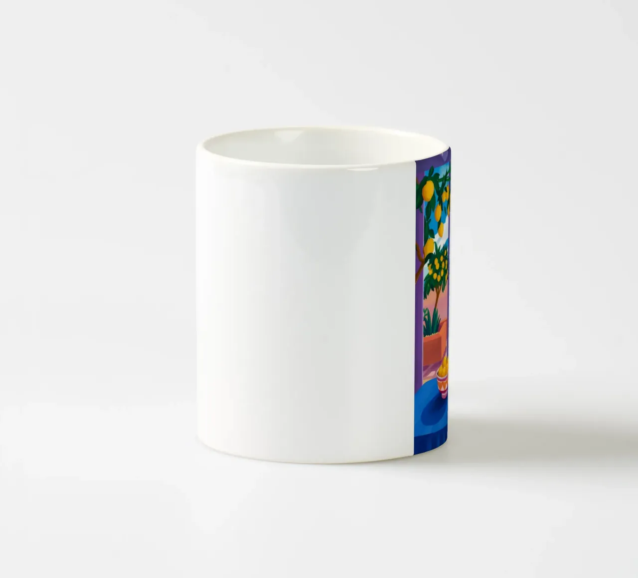 Blauer Tisch Zitronenbaum Keramik Tasse von FadeAura