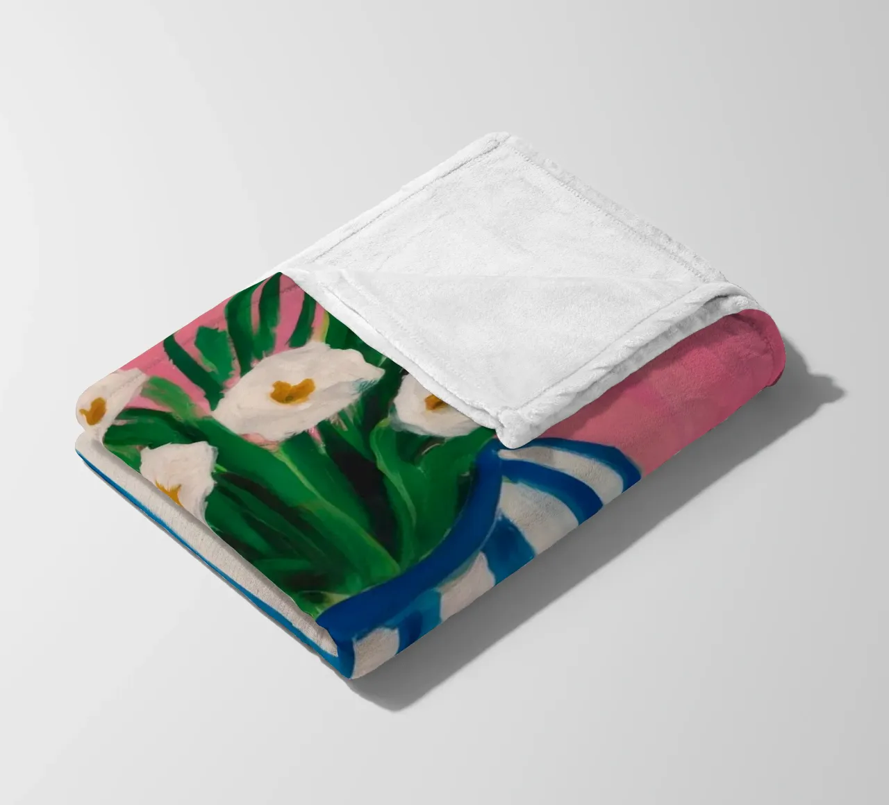 Vaso a righe blu coperta in pile da Muse Artworks