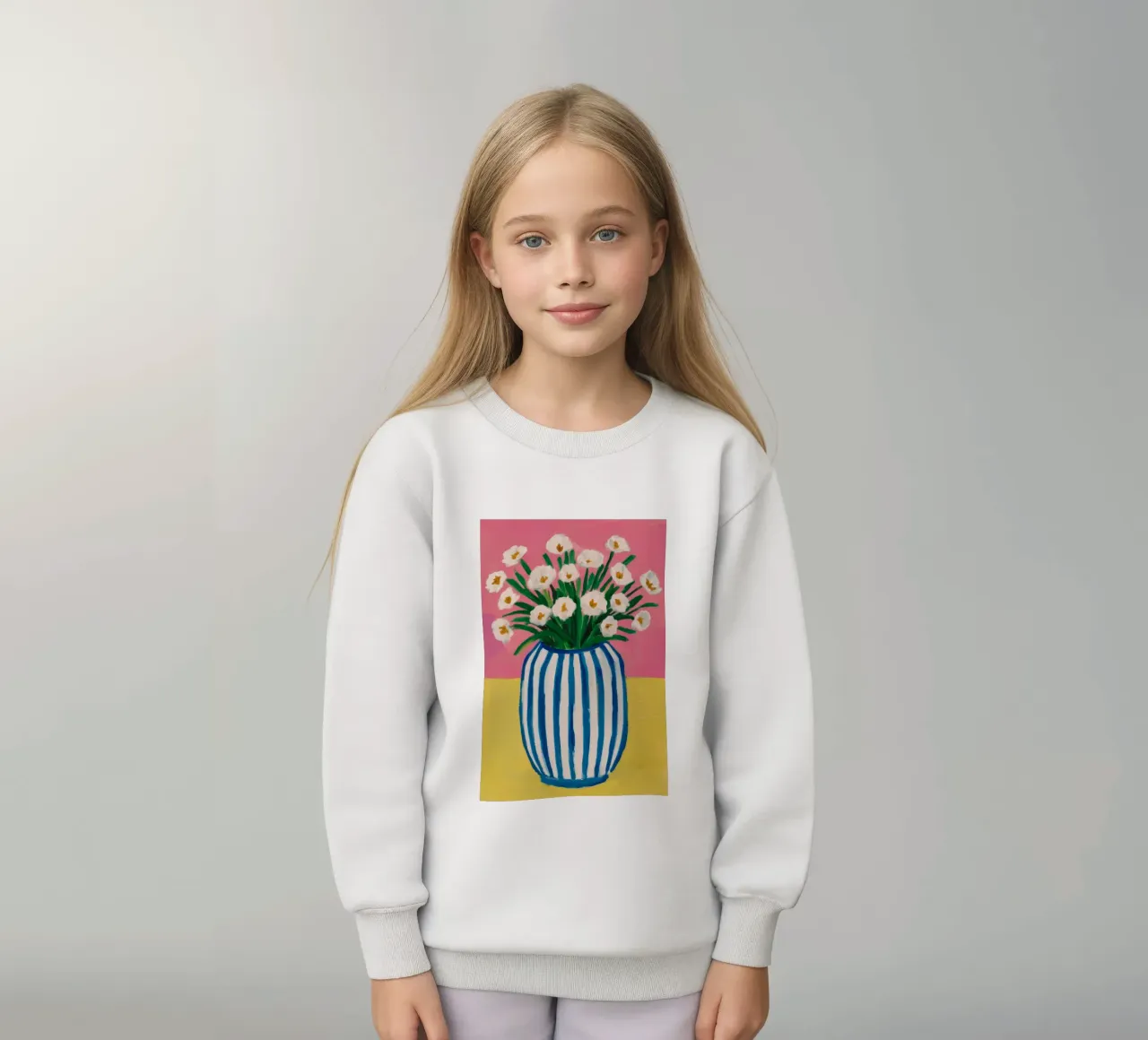Vaso a righe blu felpa bambino da Muse Artworks