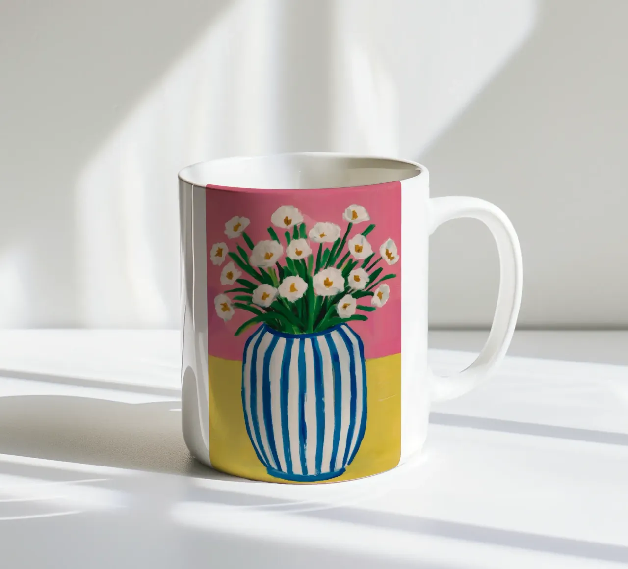 Vaso a righe blu tazza in ceramica da Muse Artworks