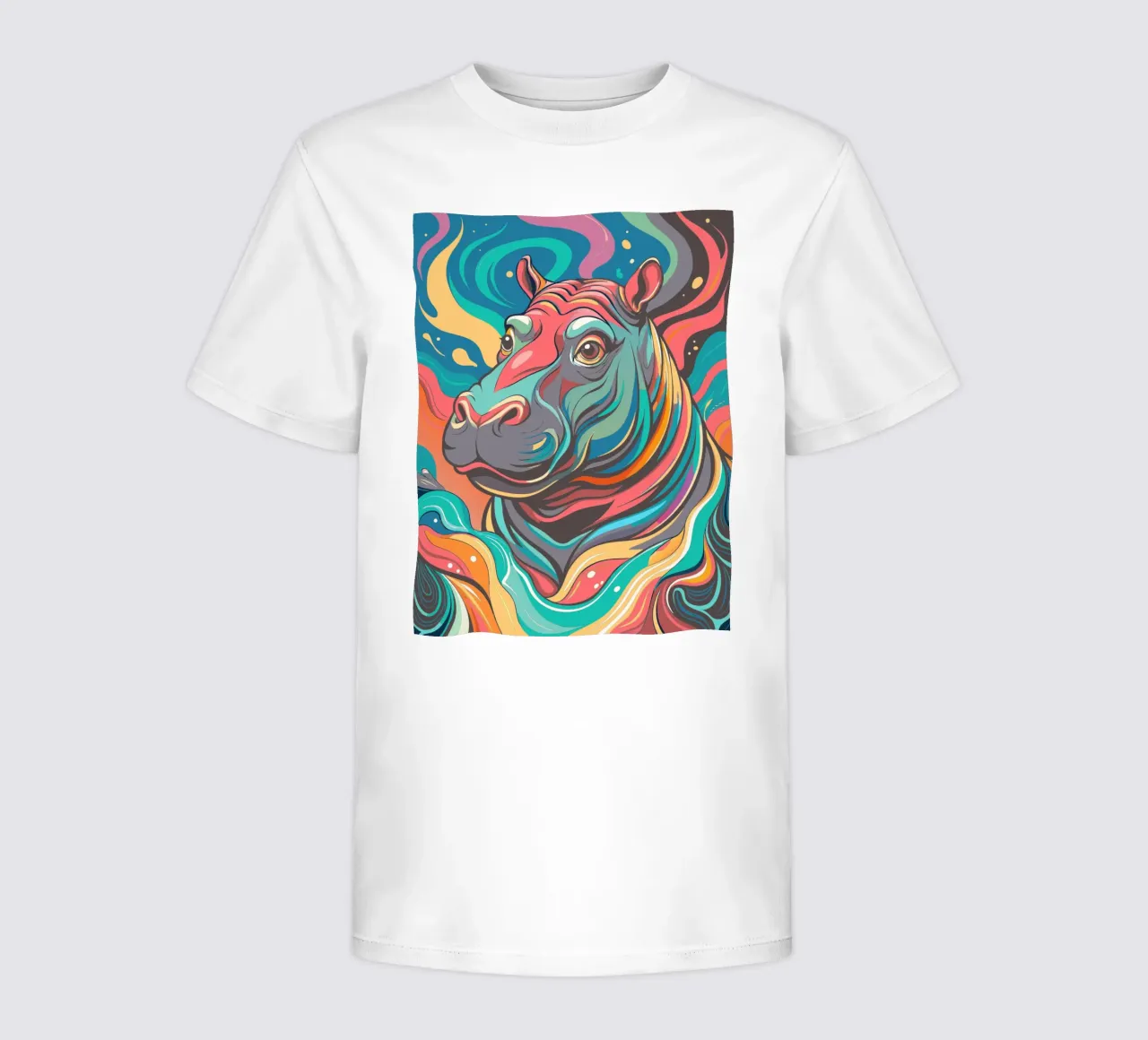 hippopotamus vector fullcolor kids t-shirt by onelife