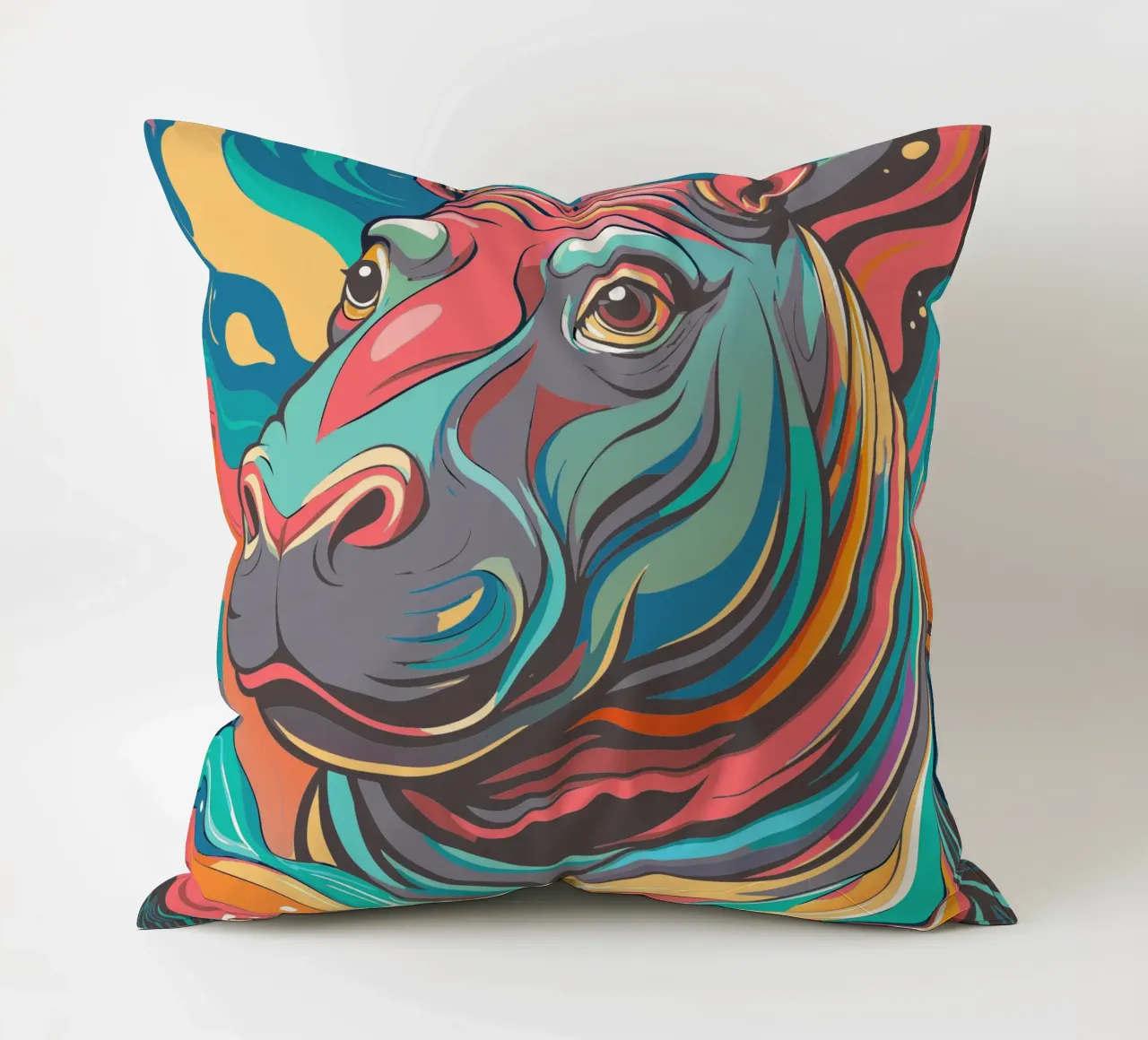 ippopotamo vettore fullcolor cuscino da onelife