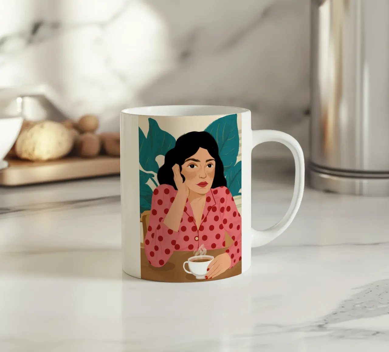 Stippenkoffie keramische mok van Peak Delusion