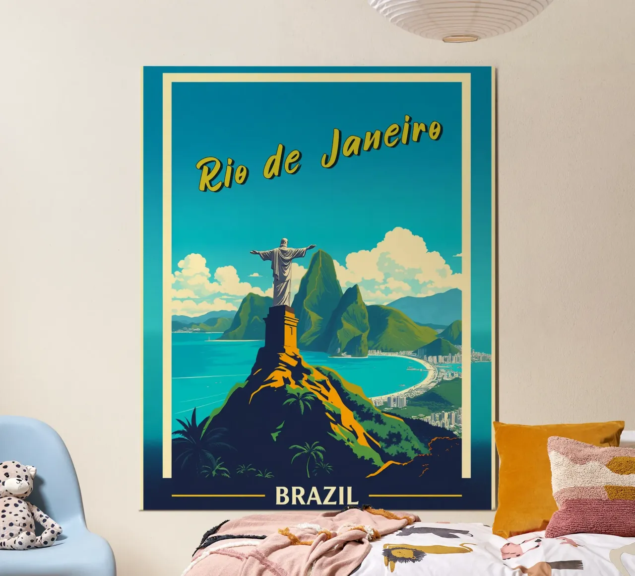 Rio de Janeiro - Viaggio d'epoca poster con telaio in legno da HicksShop