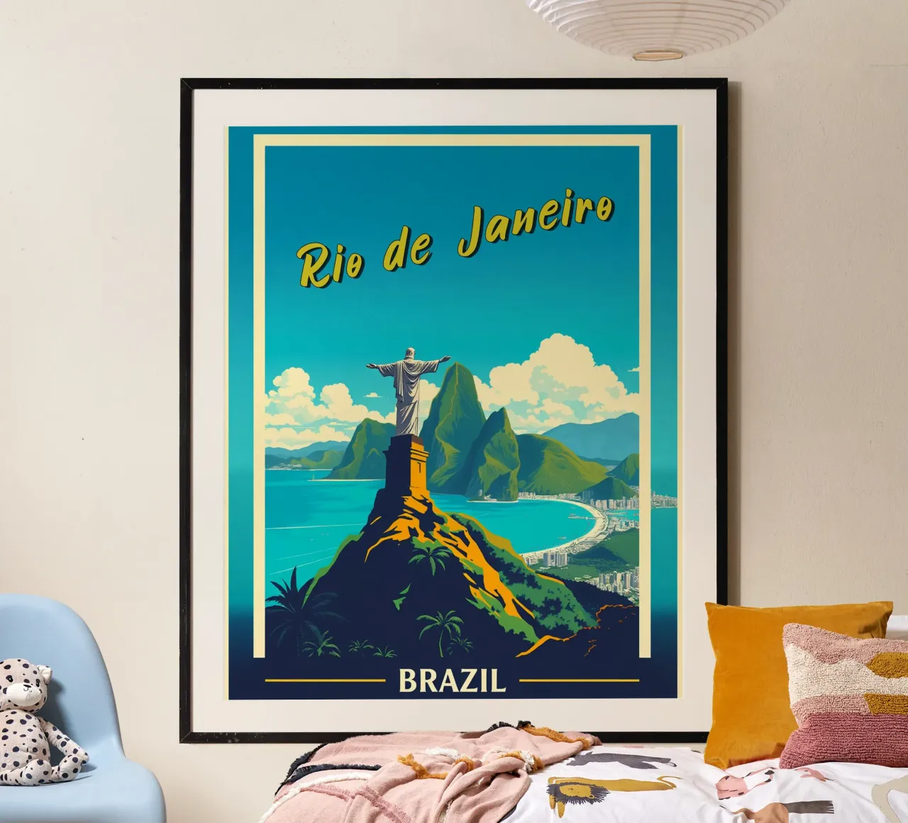 Rio de Janeiro - Viaggio d'epoca poster con telaio in legno da HicksShop