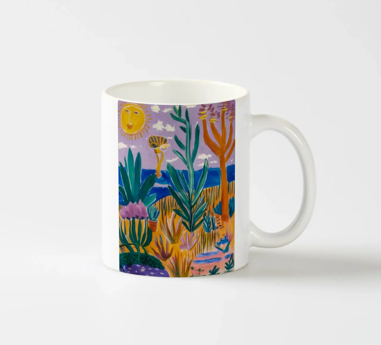 Abstracte zonnetuin keramische mok van FadeAura
