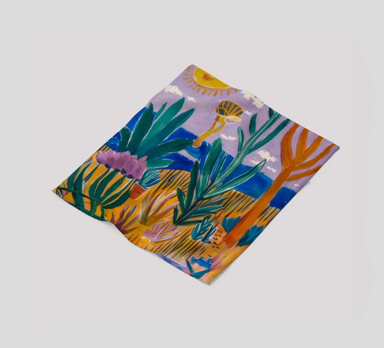 Abstract Sun Garden fleece blanket by FadeAura