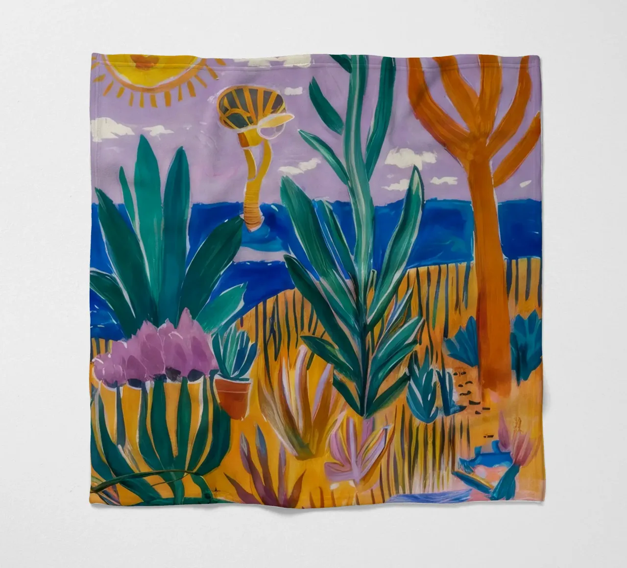 Abstracte zonnetuin fleecedeken van FadeAura