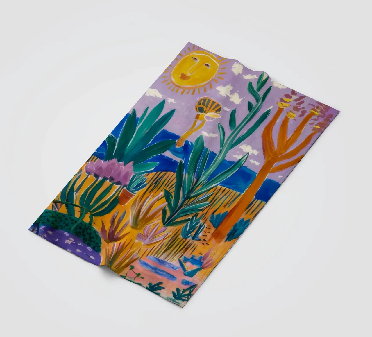 Abstract Sun Garden fleece blanket by FadeAura