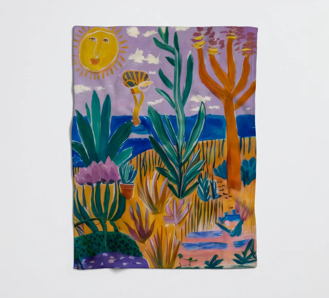 Abstracte zonnetuin fleecedeken van FadeAura