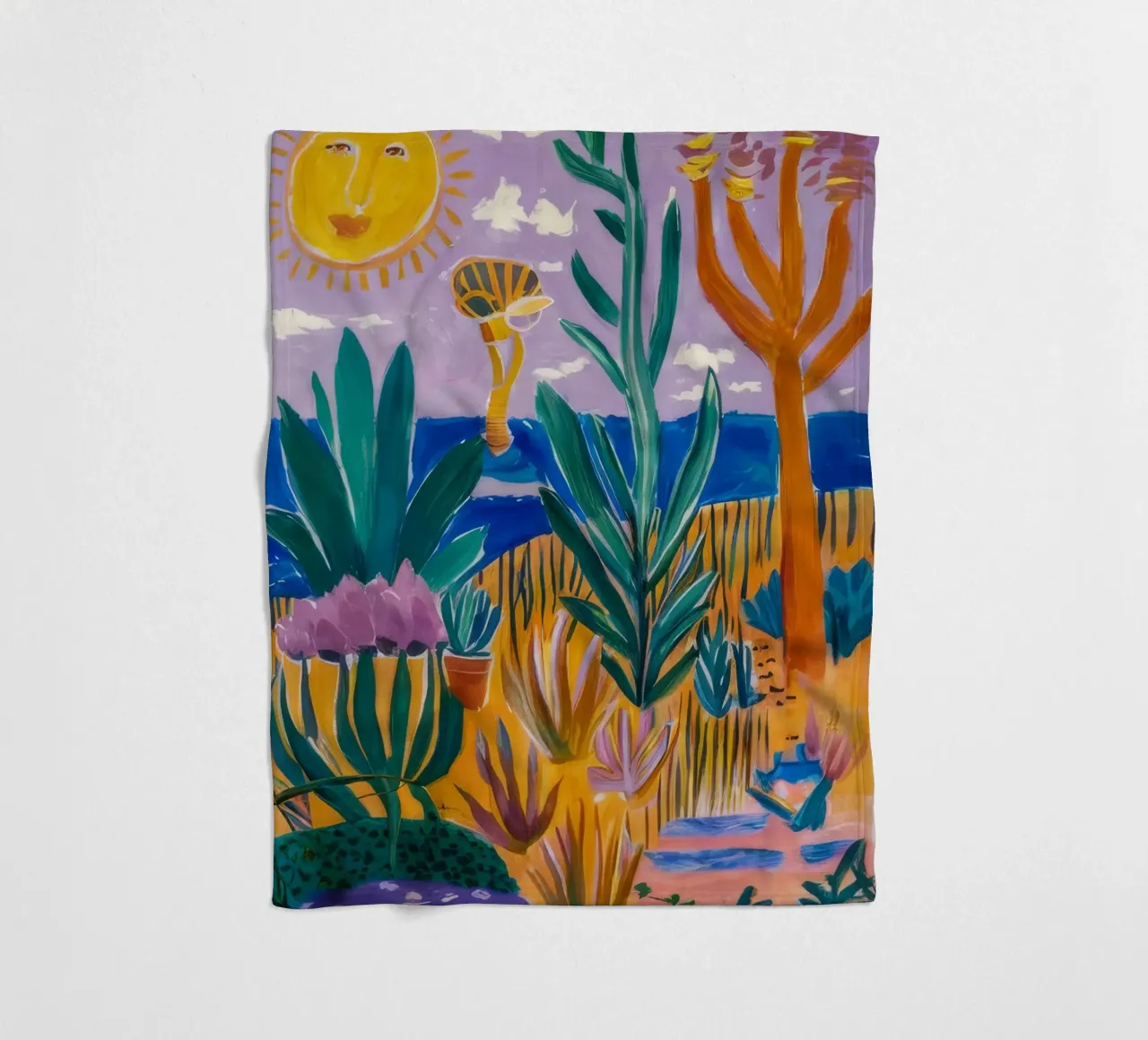 Abstract Sun Garden fleece blanket by FadeAura