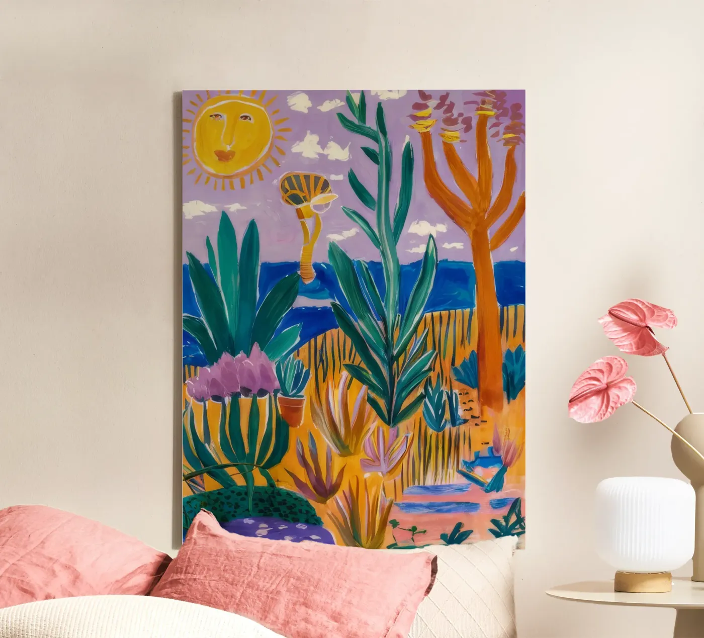 Abstracte zonnetuin canvas van FadeAura