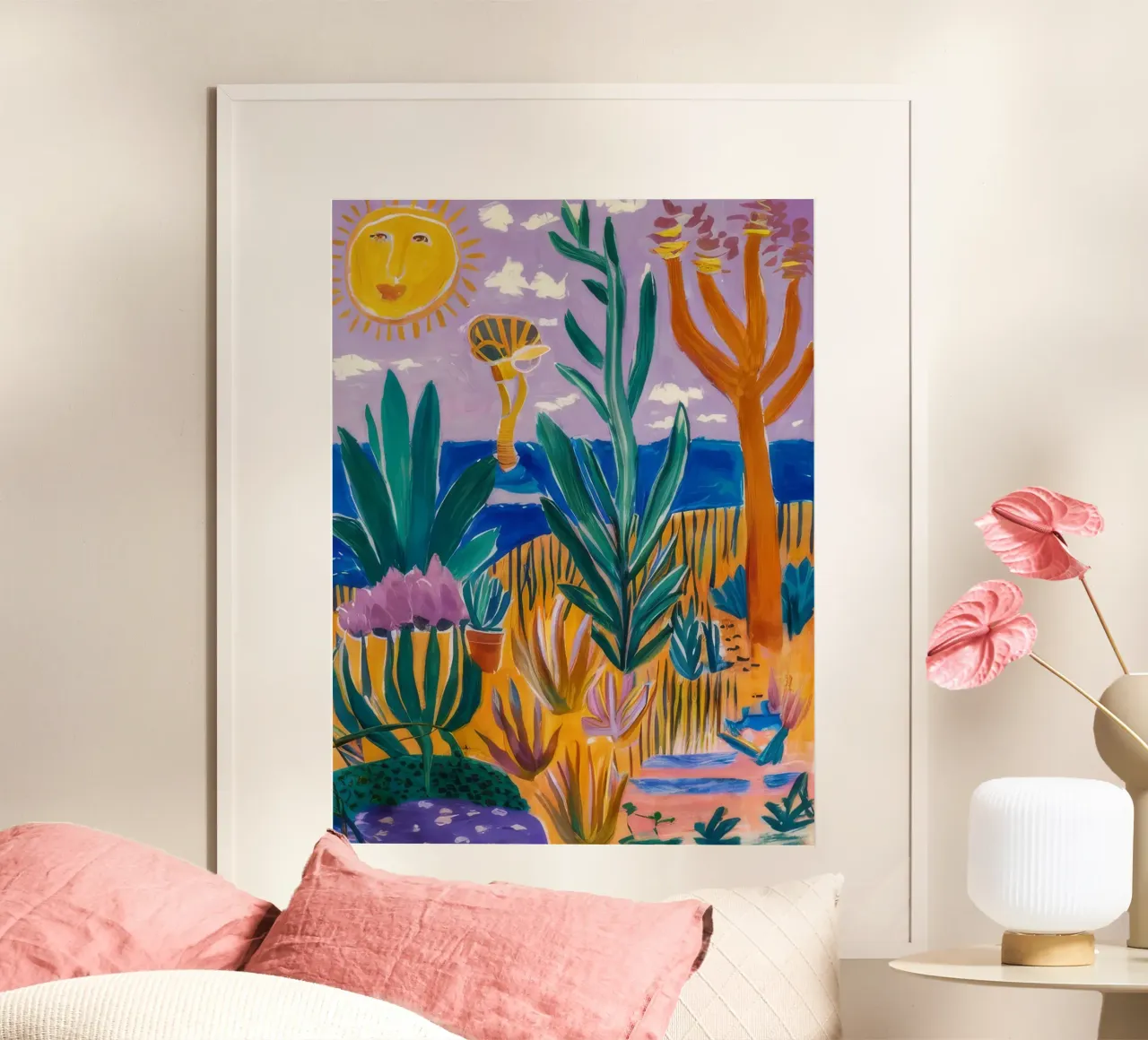 Giardino solare astratto poster con telaio in alluminio da FadeAura