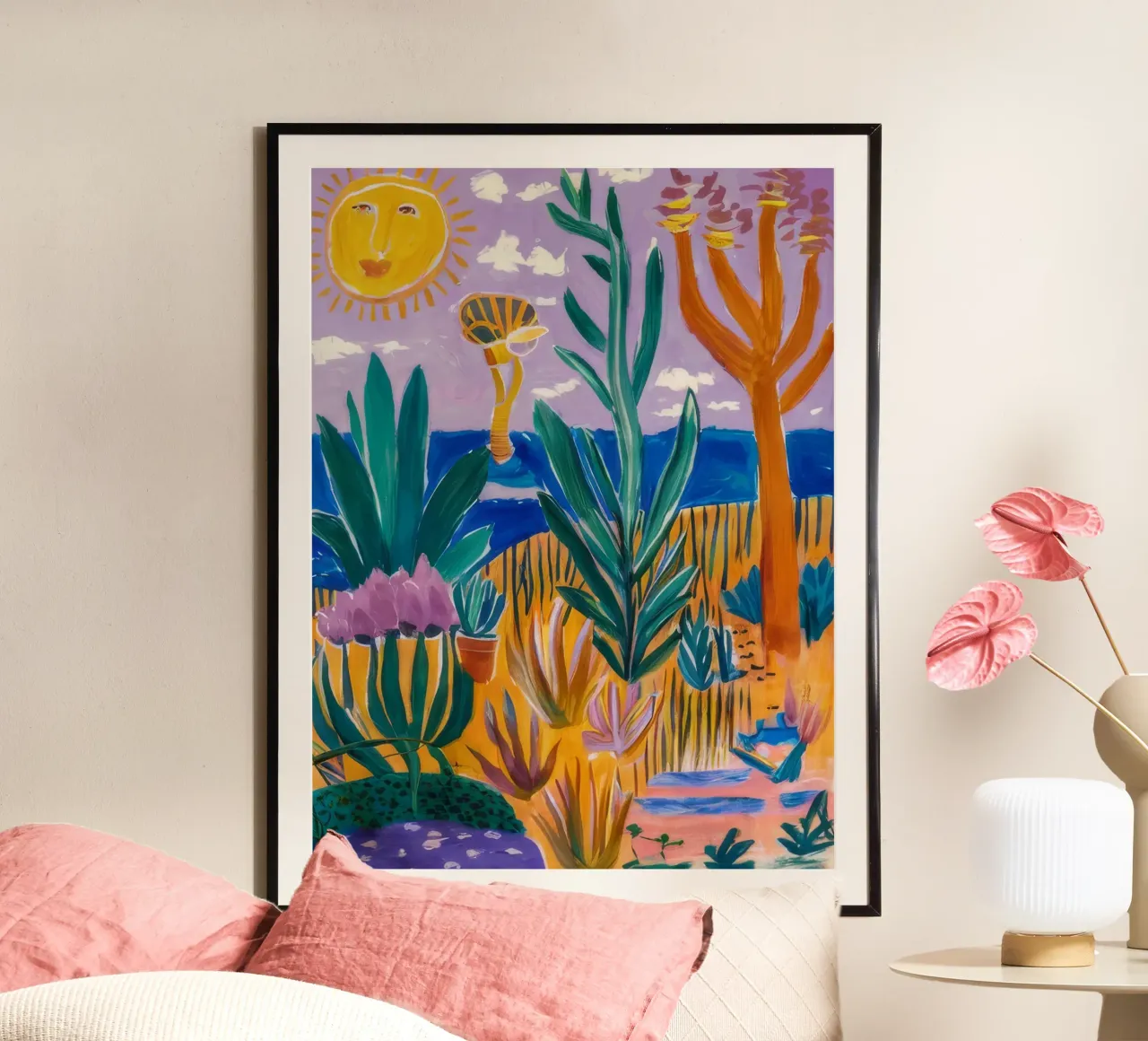 Giardino solare astratto poster con telaio in alluminio da FadeAura