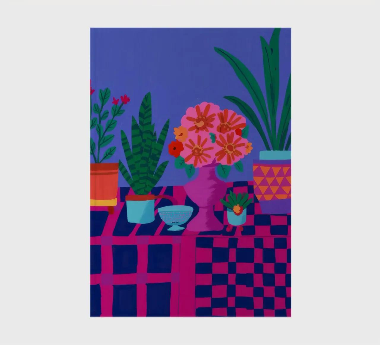 Checkered Pot Geraniums notebook by Muse Artworks