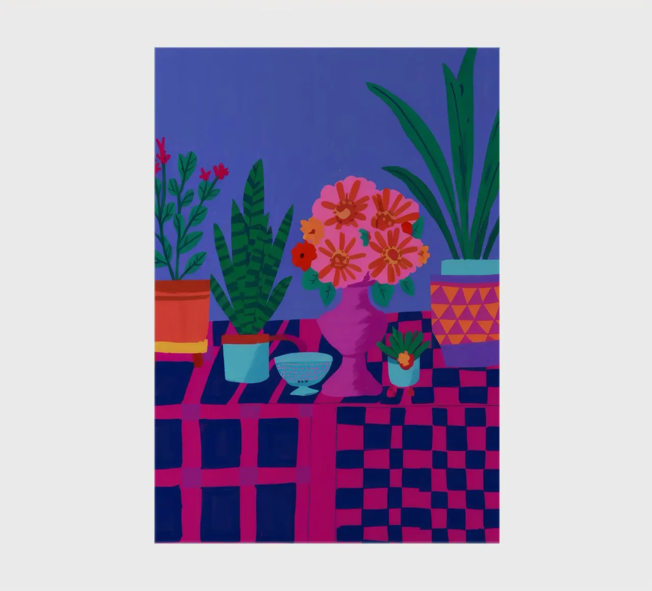 Checkered Pot Geraniums notebook by Muse Artworks