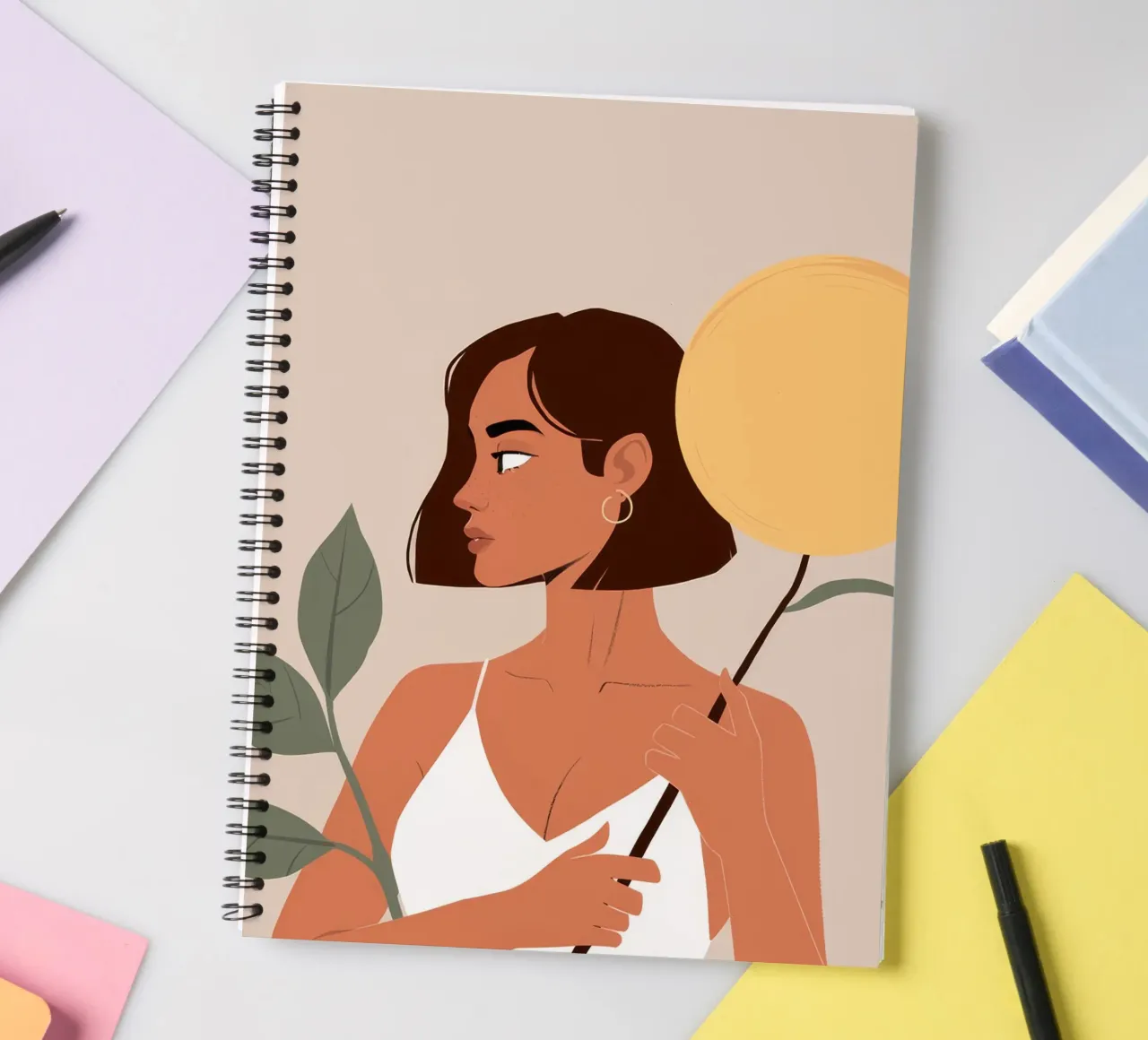 Yellow Balloon Profile spiral notebook by Peak Delusion