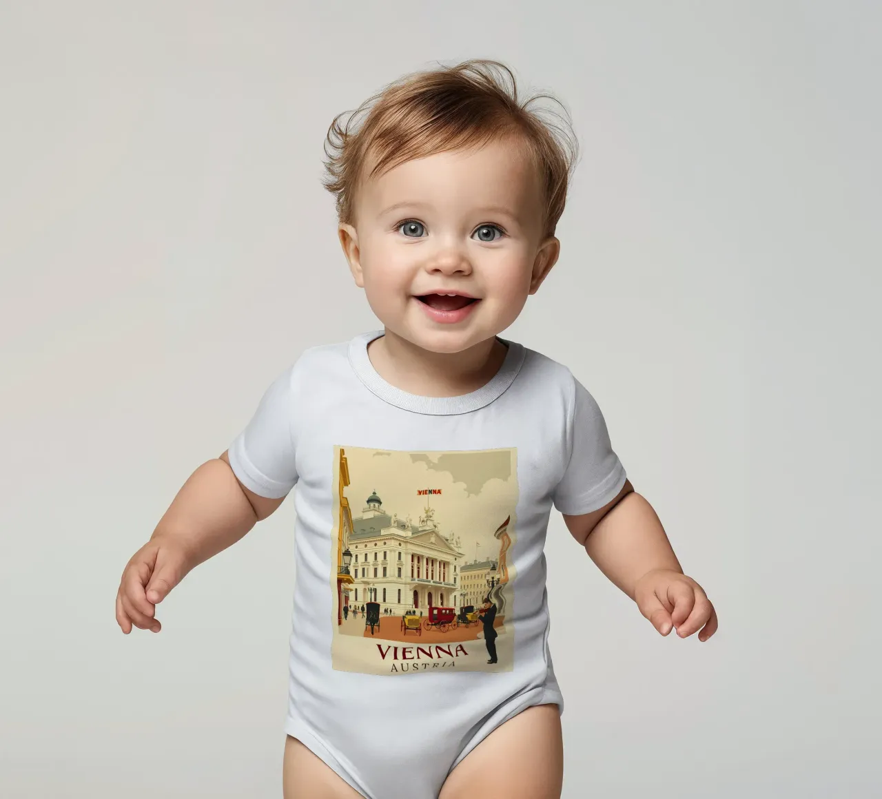 Wien - Weinlese-Reisen Kurzarm Babybody von HicksShop