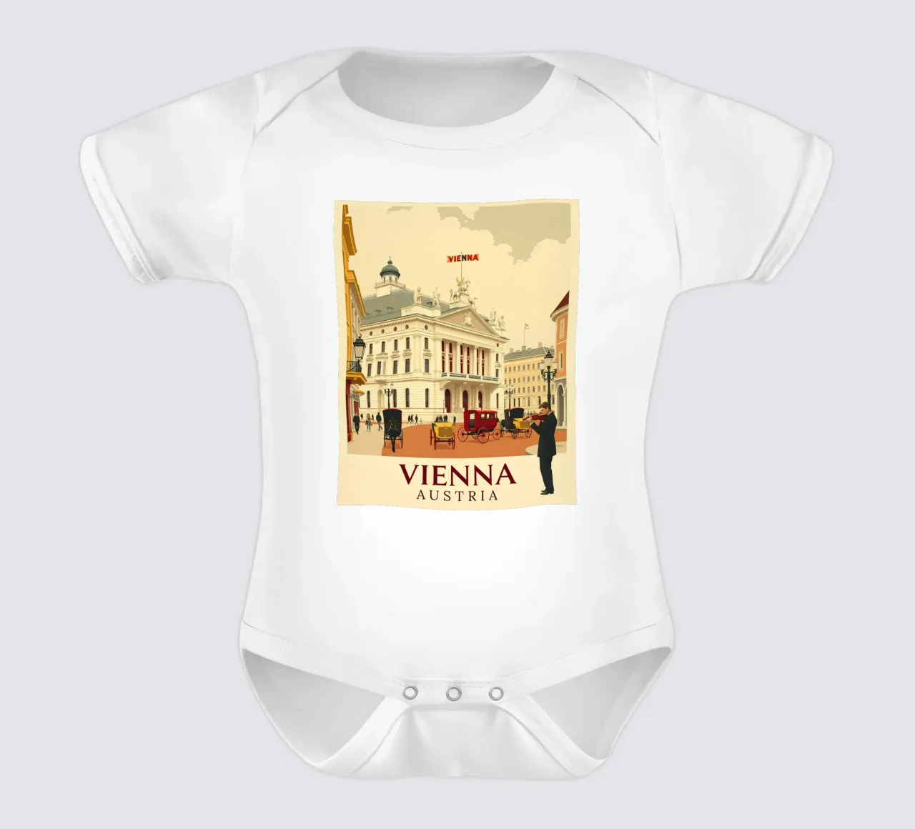 Wien - Weinlese-Reisen Kurzarm Babybody von HicksShop