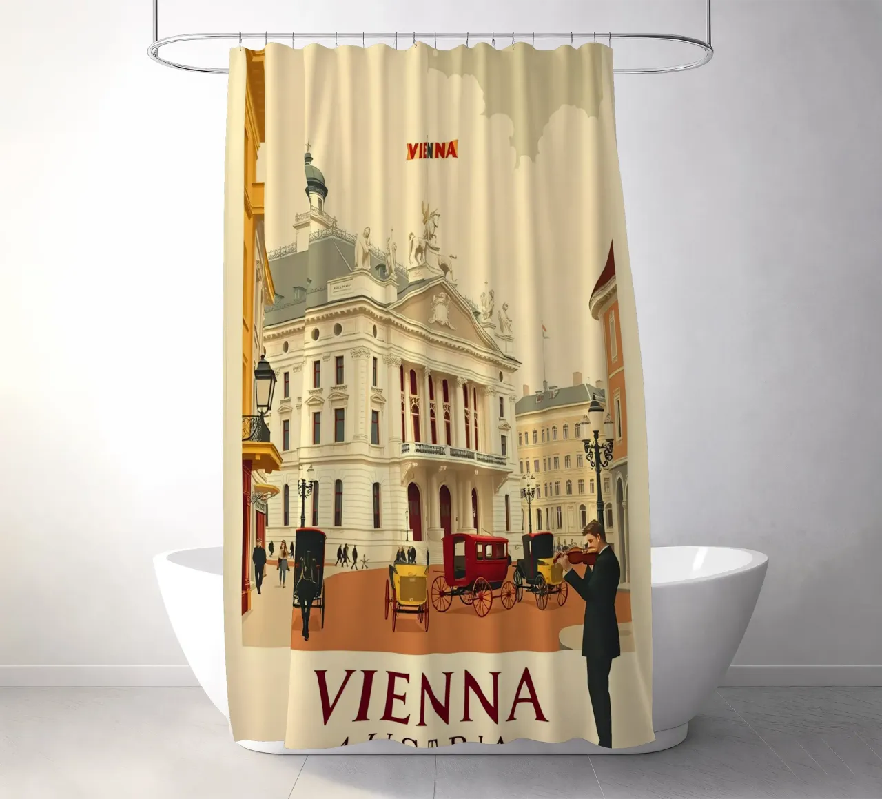 Wien - Weinlese-Reisen Duschvorhang von HicksShop