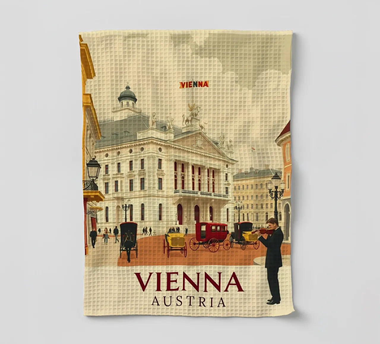 Wien - Weinlese-Reisen Geschirrtuch von HicksShop