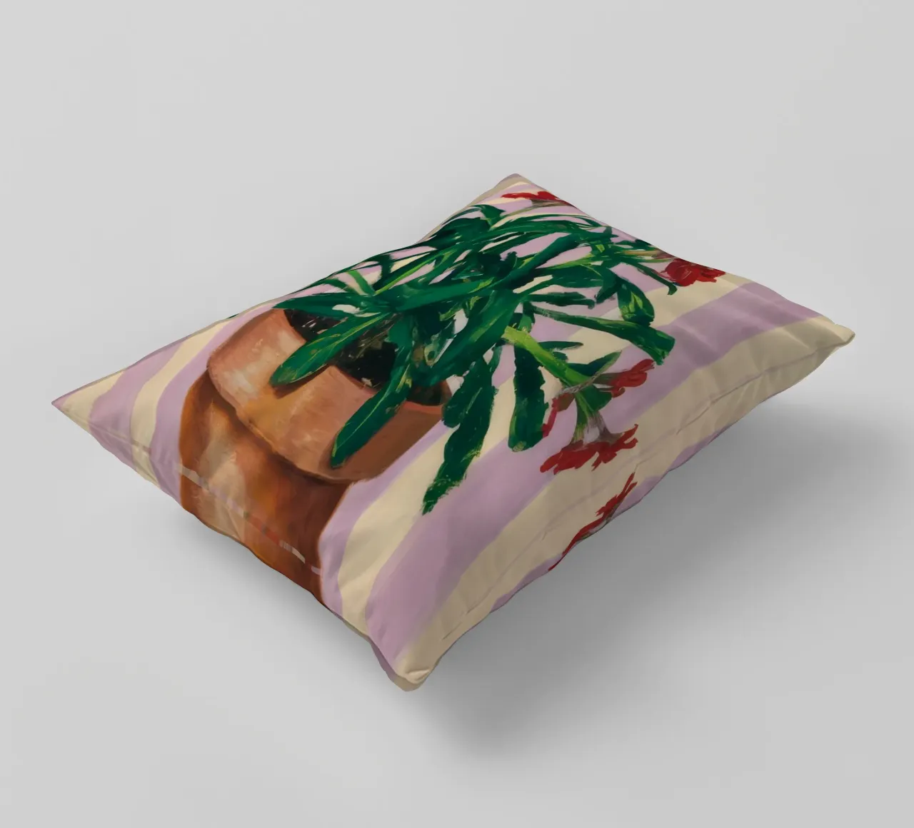 Terracotta Pot Striped Wall decorative cushion by Muse Artworks