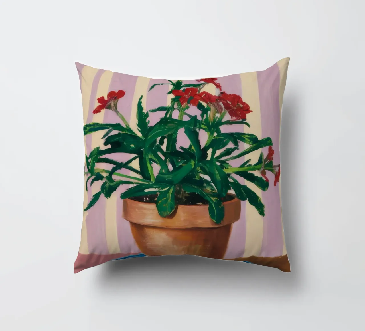 Terracotta Pot Striped Wall decorative cushion by Muse Artworks