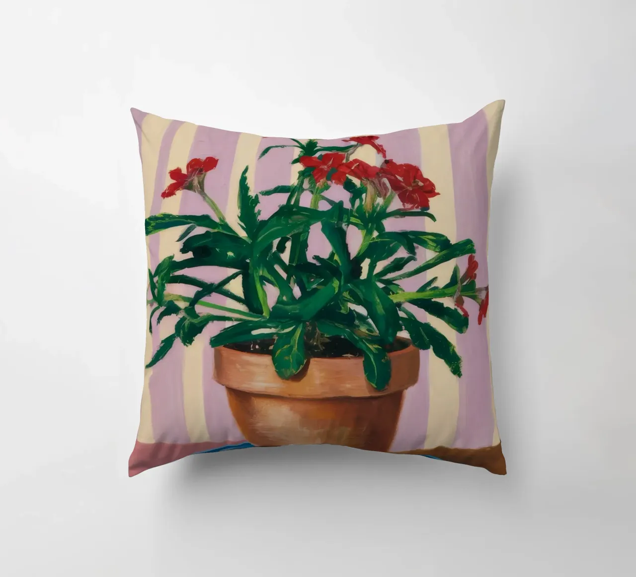 Terracotta Pot Striped Wall decorative cushion by Muse Artworks