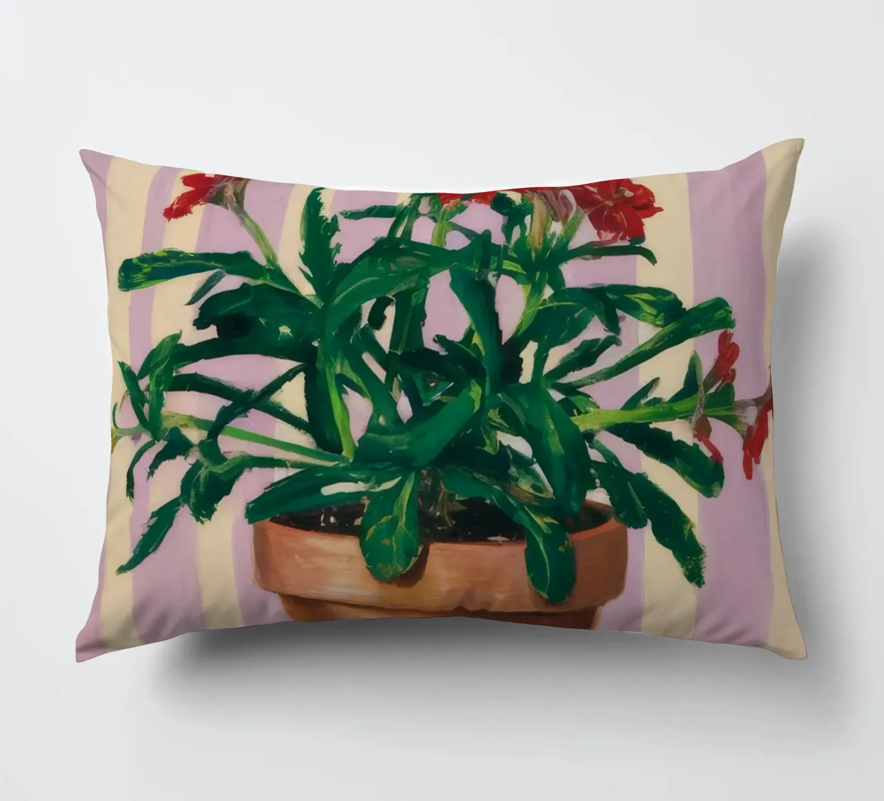 Terracotta Pot Striped Wall decorative cushion by Muse Artworks