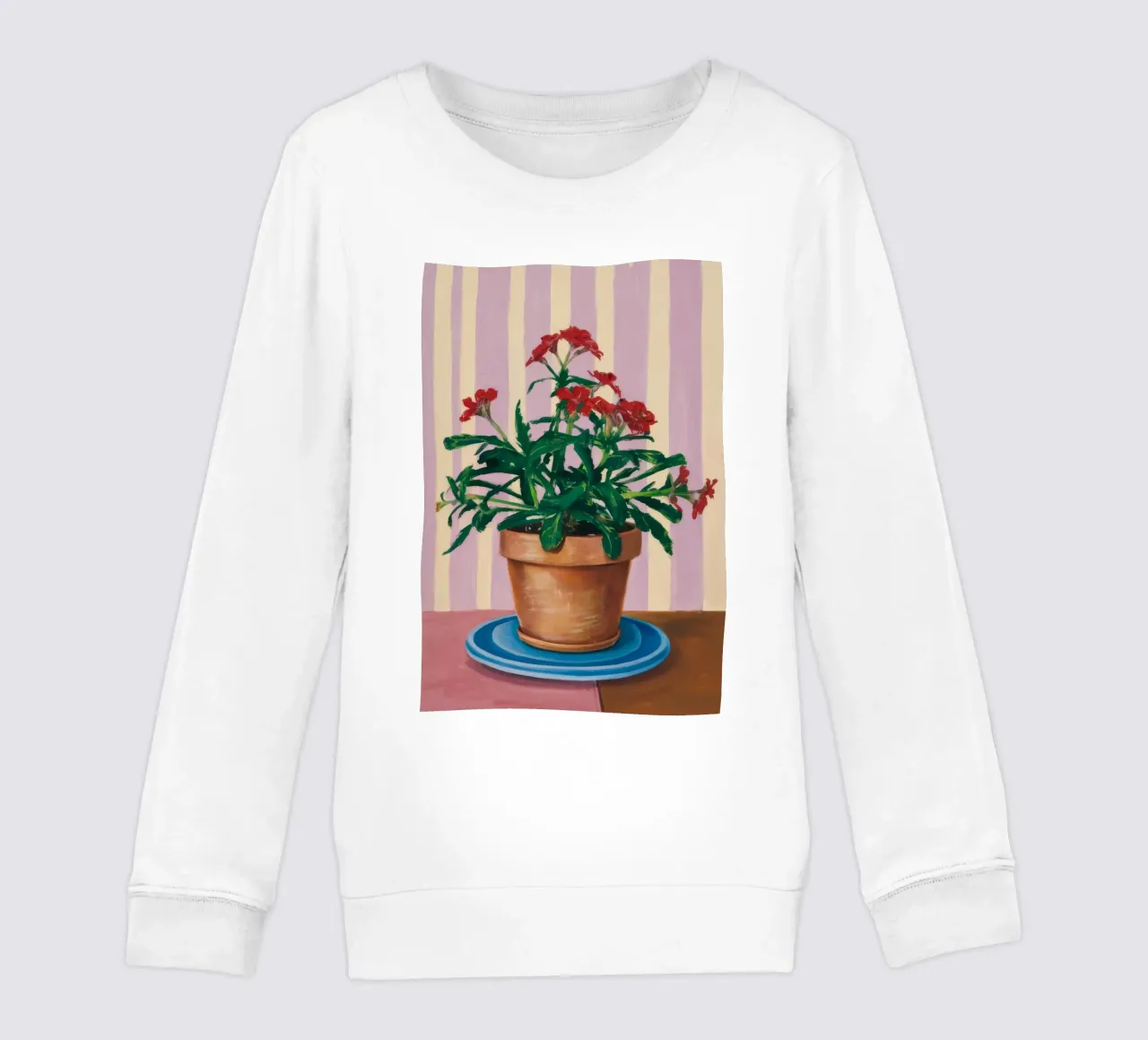 Terracotta Pot Striped Wall kids sweatshirt by Muse Artworks