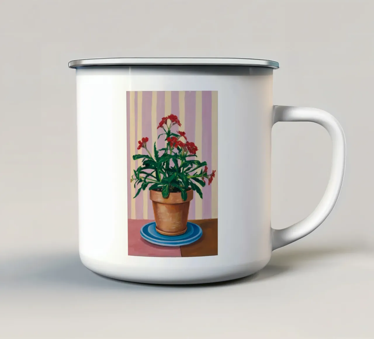 Vaso di terracotta a strisce tazza in smalto da Muse Artworks