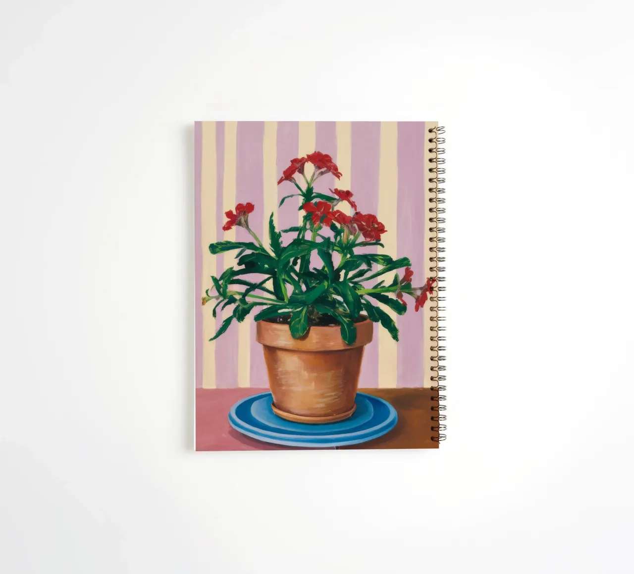 Terracotta Pot Striped Wall spiral notebook by Muse Artworks