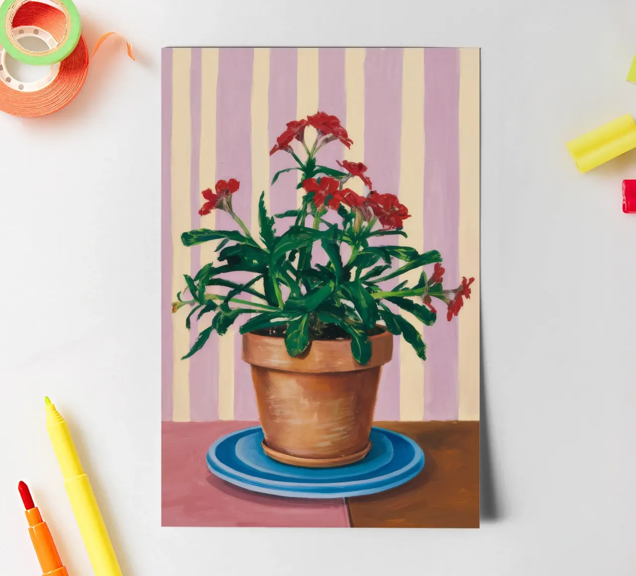 Terracotta Pot Striped Wall sticker sheet by Muse Artworks